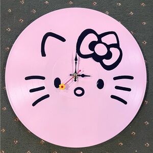 Hand Crafted Hello Kitty Silhouette Clock